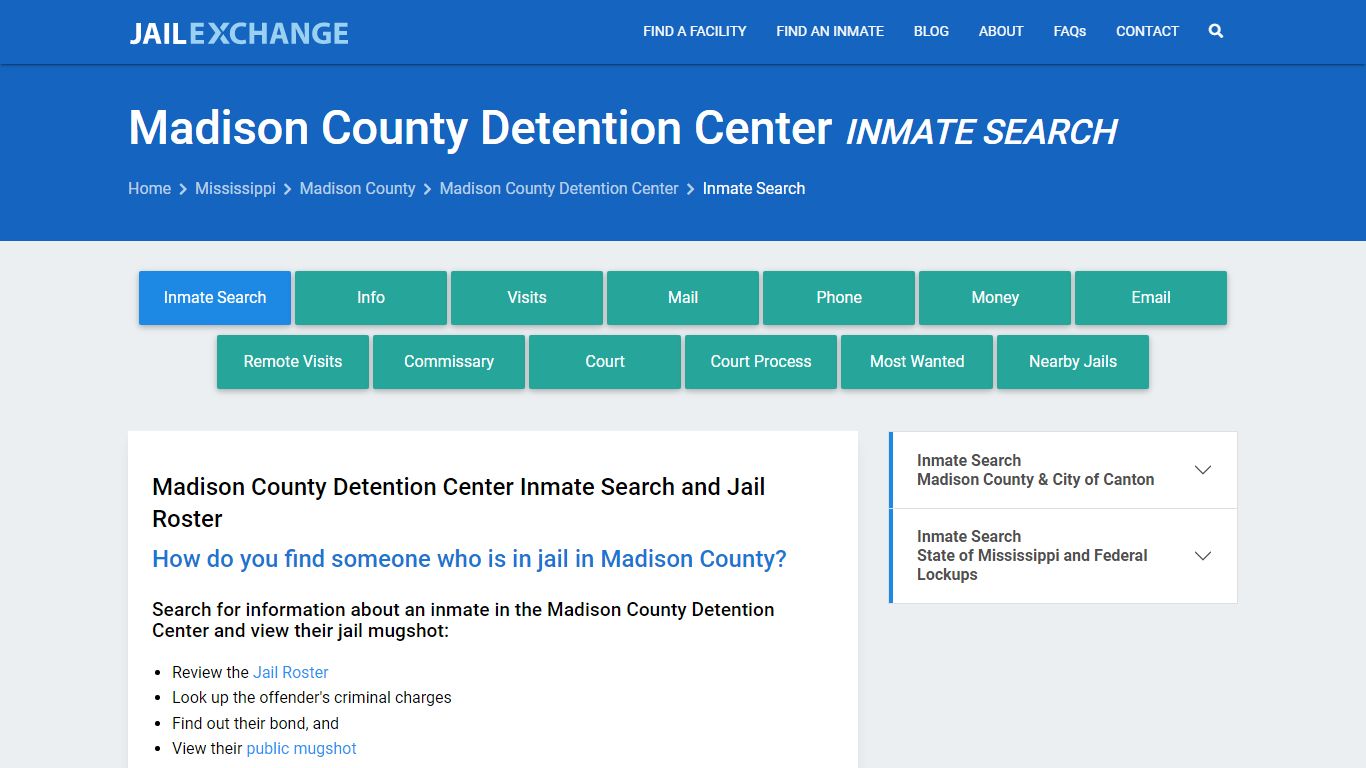 Madison County Detention Center Inmate Search - Jail Exchange
